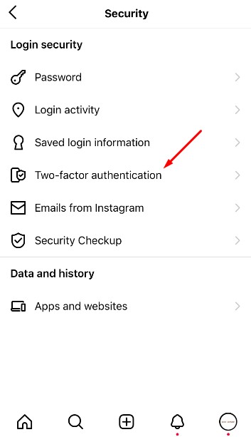 Choose "Two-Factor authentication"